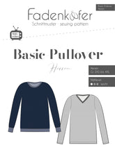 Papierschnittmuster Basic Pullover Männer Fadenkäfer